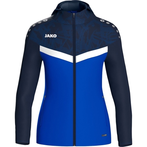 JAKO 6824D Jas Met Kap Iconic Dames - Royal/Marine - 42