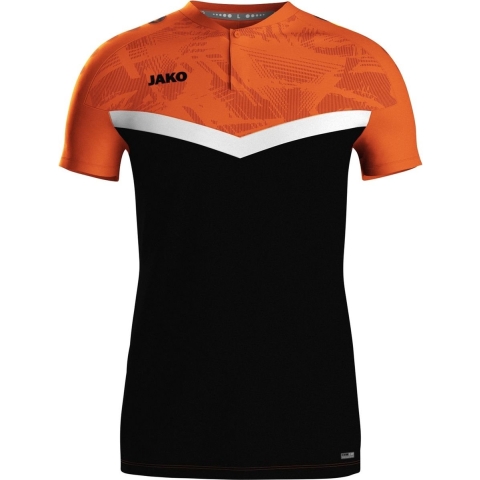 JAKO 6324 Polo Iconic - Zwart/Fluo Oranje - S