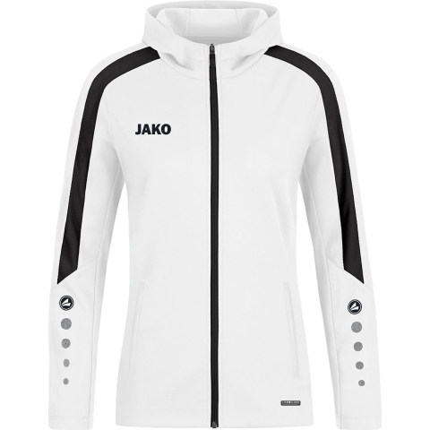 JAKO 6823D Jas Met Kap Power Dames - Wit - 34