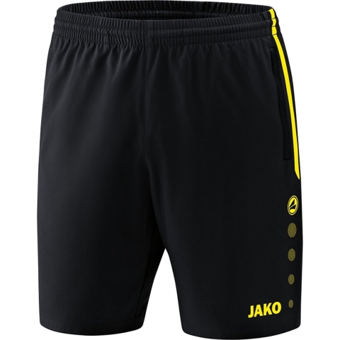 JAKO 6218D Short Competition 2.0 Dames - Zwart/Fluogeel - 42-44