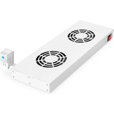 Digitus DN-19 FAN-2-HO 19 inch 2 x Ventilator voor patchkast 1 HE Grijs-wit (RAL 7035)