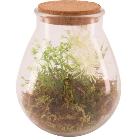 Dijk Natural Collections Vaas Glas Met Kunstplant Ø19.5x23.5cm