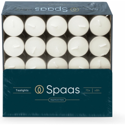 4x SPAAS Theelichten doos± 8 branduren 75 stuks