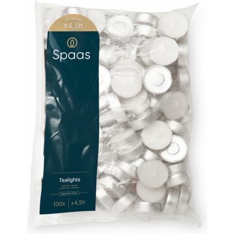 8x SPAAS Theelichten zak± 4,5 branduren 100 stuks