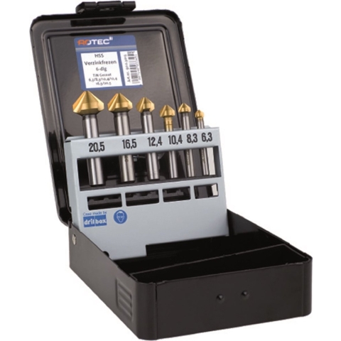 Rotec 7 dlg. Cass. Verzinkfrezen TiN 6,3-25,0 mm - 9003014