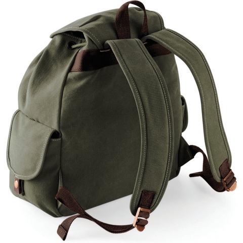 Quadra QD612 Vintage Canvas Backpack - Vintage Military Green - 30 x 36 x 16 cm