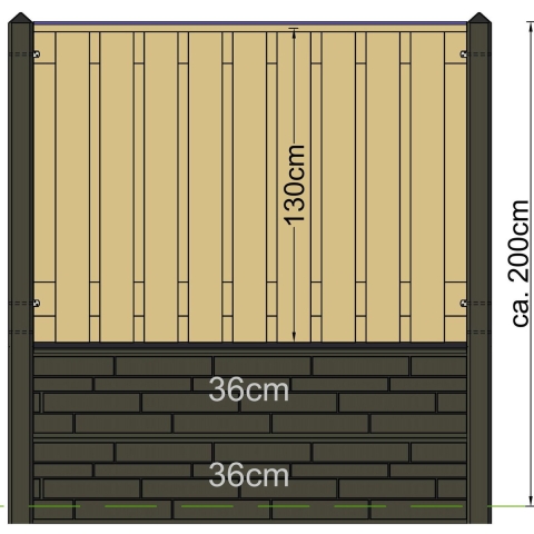 Berton paal Schie gecoat hoekmodel 280 cm Tuindeco - Tuindeco