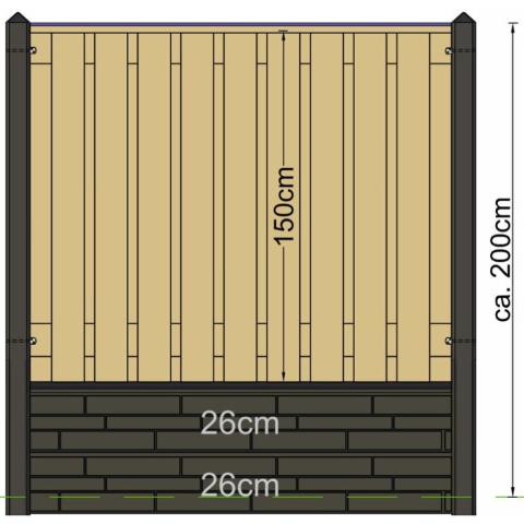 Berton paal Geul wit/grijs hoekmodel 280 cm Tuindeco - Tuindeco