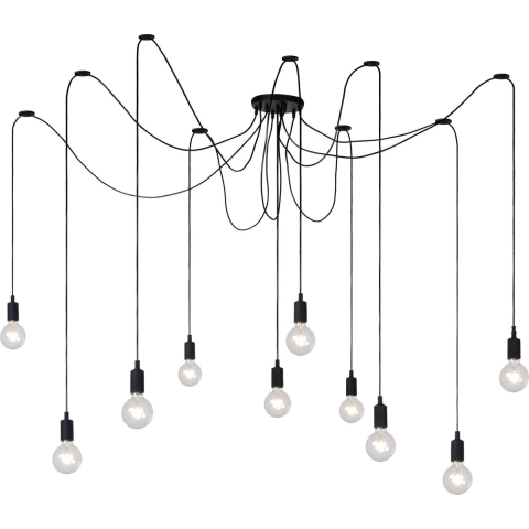 Lucide FIX - Hanglamp - 10xE27 - Zwart