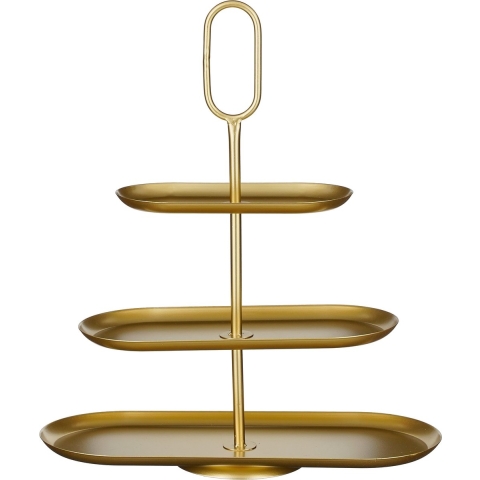 Mica Decorations Rama Etagere 3 Laags - L48 x B20 x H55 cm - Metaal - Goud
