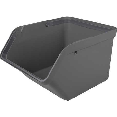 Sunware Sigma Home sorteer bak - afvalbak - antraciet - stapelbaar - 45L - 49 x 39 x 30 cm -