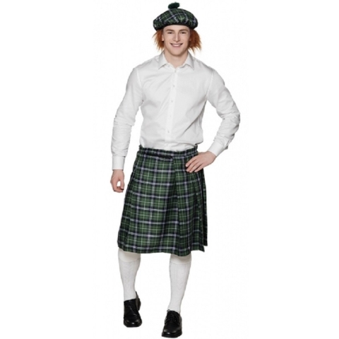 Set van 4x stuks groene Schotse verkleed kilts voor heren One size -