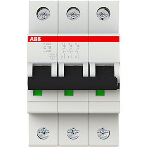 ABB 2CDS253001R0104 S203-C10 Zekeringautomaat 3-polig