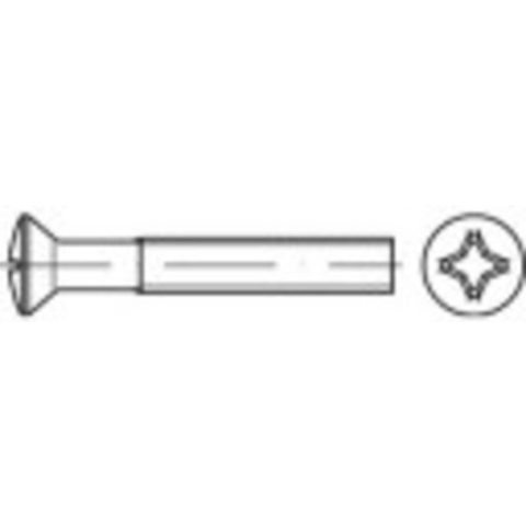 TOOLCRAFT 1066360 Bolverzonken schroeven M4 8 mm Kruiskop Phillips DIN 966 RVS A2 1000 stuk(s)