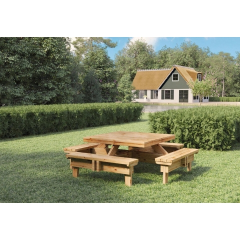 Picknicktafel vierkant I Tuindeco - Tuindeco