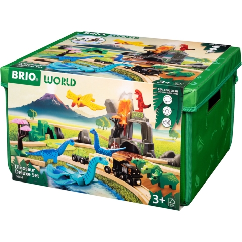 BRIO World - 36104 Luxe set met dinosaurussen | 45-delige set speelgoedtreintjes voor kinderen vanaf 3 jaar