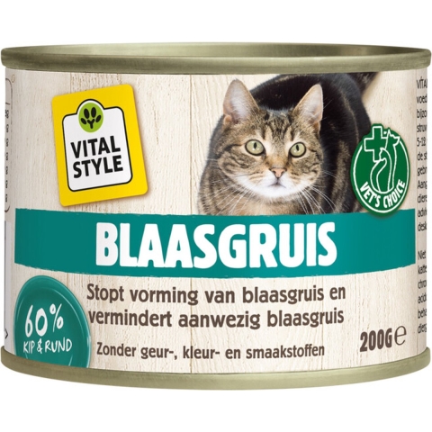12x Vitalstyle Kattenvoer Blik Blaasgruis 200 gr