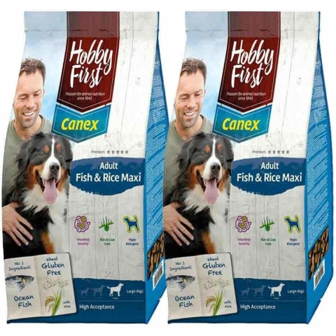 2x HobbyFirst Canex Adult Vis - Rijst Maxi 12 kg
