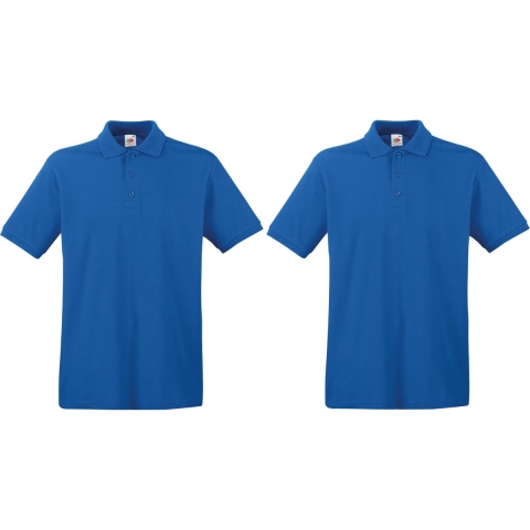 2-Pack maat 2XL blauw poloshirt premium van katoen voor heren -