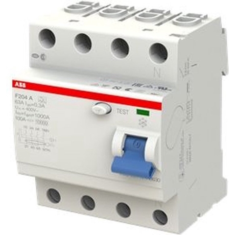 ABB 2CSF204101R3630 F204 A-63/0,3 Aardlekschakelaar A 4-polig 63 A 0.3 A 400 V
