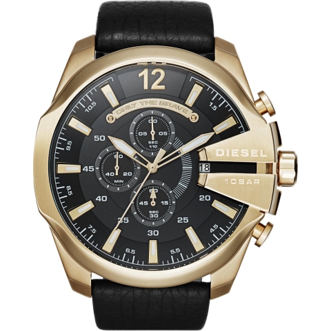 Diesel DZ4344 - Horloge - Leer - Zwart - 53 mm