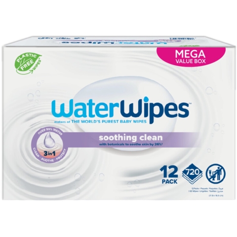 WaterWipes Billendoekjes Soothing 12x60 = 720 stuks
