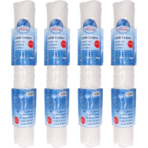Sneeuwdeken - 4x stuks - wit - 300 x 60 cm - polyester - sneeuwtapijt - sneeuw -