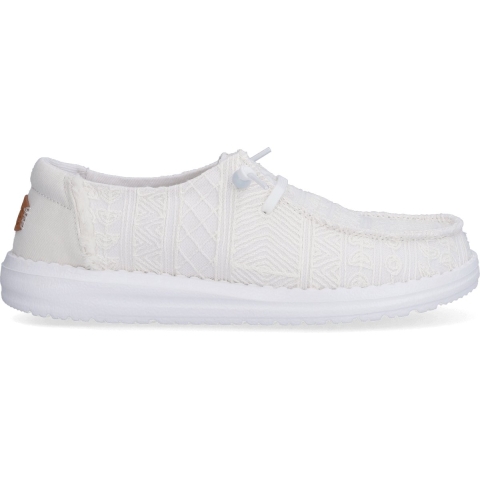 HEYDUDE Instappers Dames Wendy Crochet Lace Wit 37 Textiel
