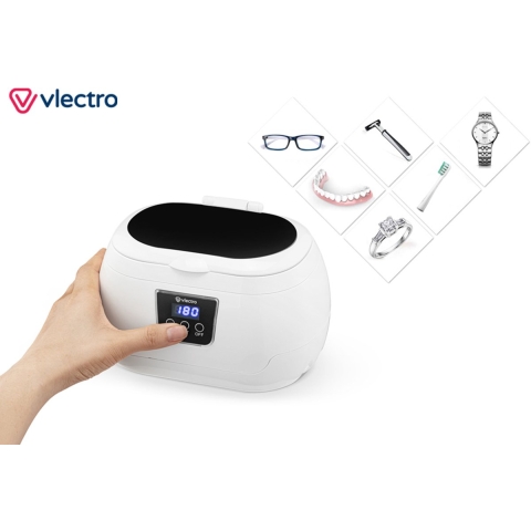 Vlectro Ultrasoon Reiniger - 600 ml - Compact - USB-oplaadbaar - 43 kHz