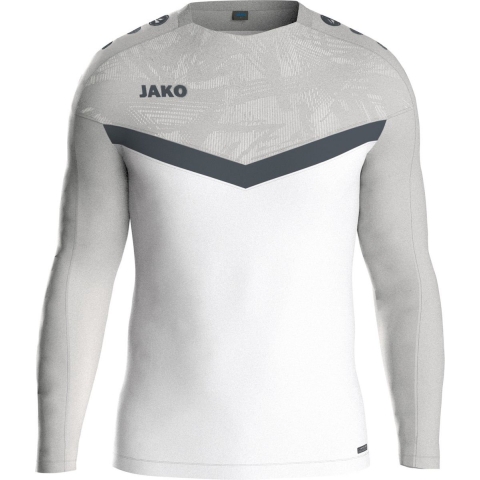 JAKO 8824K Sweater Iconic Kids - Wit/Zachtgrijs/Antra Light - 164