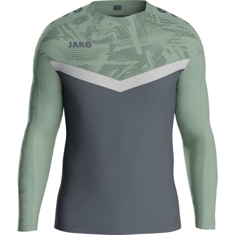 JAKO 8824 Sweater Iconic - Anthra Light/Mintgroen/Zachtgrijs - XL