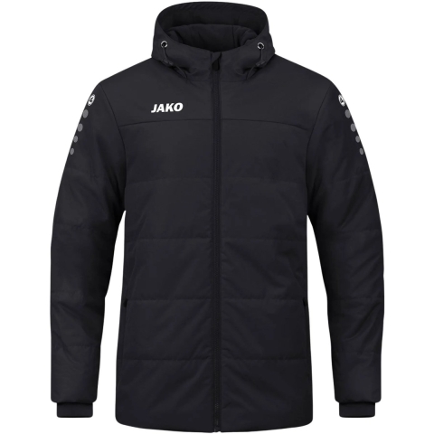 JAKO 7103 Coachvest Team Met Kap - Zwart - 3XL