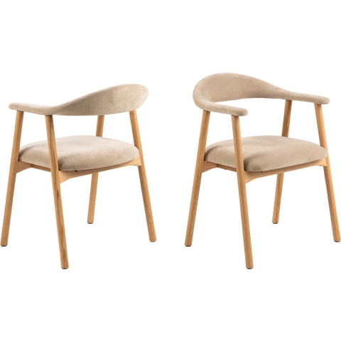 by fonQ Nordic Eetkamerstoel - Eikenhout - Beige