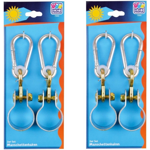 6x Schommelhaken met bevestigingsring en karabijnhaak 5 cm -