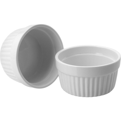 10x Creme brulee schaaltjes/bakjes wit 11 cm van porselein -