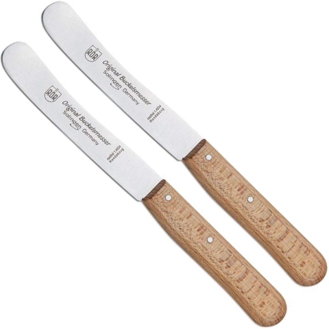 RÖR Solingen Ontbijtmes Buckels - Lemmet 11.5 cm - Beukenhout - 2 stuks