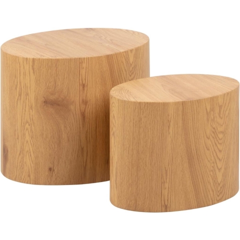 by fonQ Dice Bijzettafel Set van 2 - Ovaal - Wild Oak
