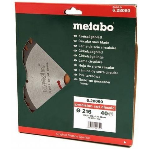 METABO 216 x 2,4 x 30 mm zaagblad voor hout 40T