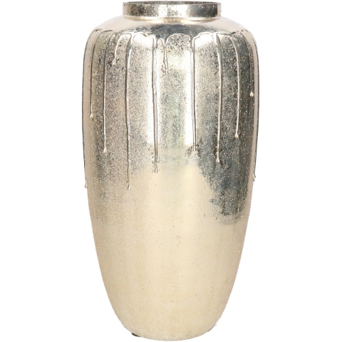 Vaas Oman Drip - goud - glas - druip effect - D20 x H38 cm - bloemenvaas -