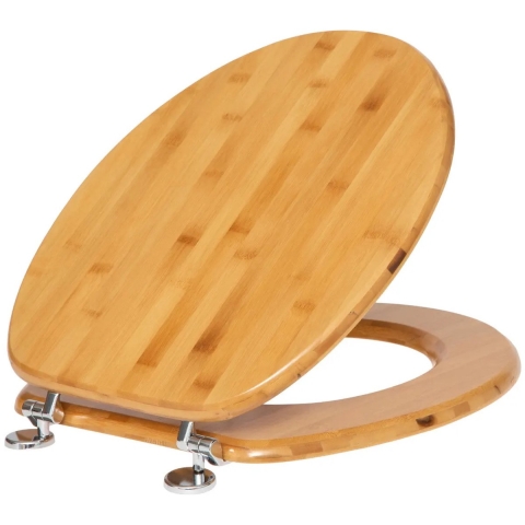 5Five Toiletbril Woody - bruin - Bamboe hout - universeel - standaard wc bril -