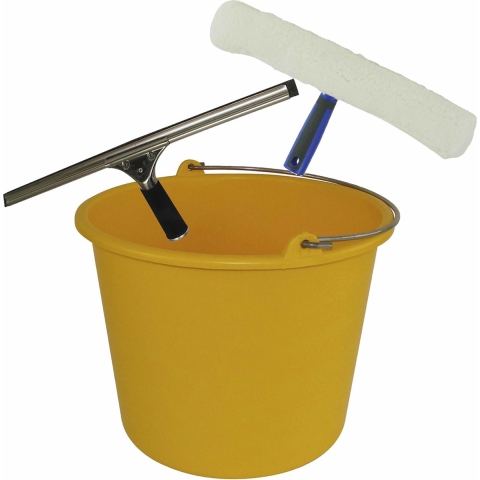 Ramen wassen set - Raam spons/Droog trekker/Emmer -