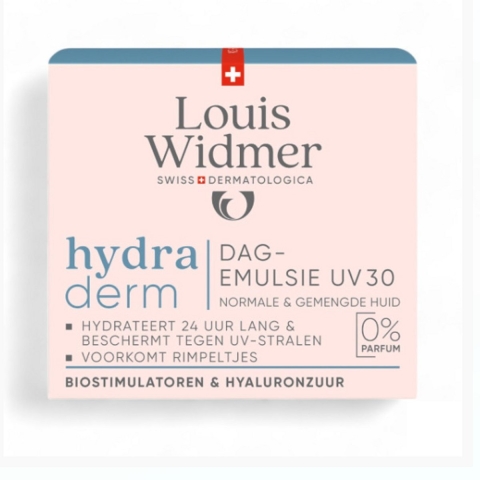 Louis Widmer Hydraderm Dagemulsie UV 30 (zonder Parfum) | 50 ml