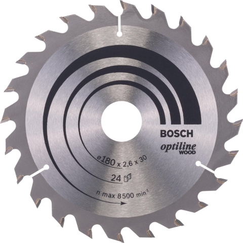 Bosch Accessoires Cirkelzaagblad Optiline Wood 180 x 30/20 x 2,6 mm, 24 1st - 2608640608