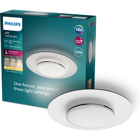 Philips Garnet plafondlamp - Zwart - 27K - 30W