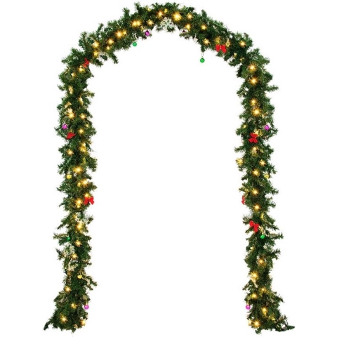 Casaria Kerstguirlande– 5 m 80 LED´s incl. Decoratie – Warm Wit