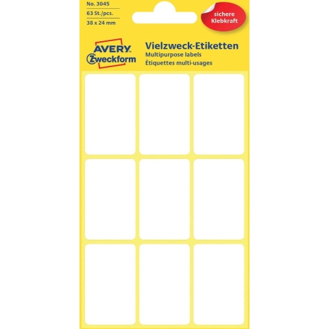 Etiket wit 38x24mm pak a 10 stuks