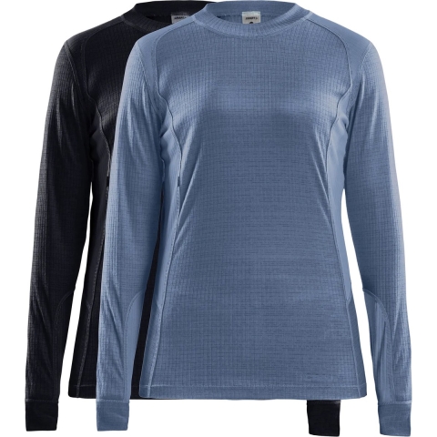 Craft Core 2-Pack Baselayer W thermoshirt lange mouwen blauw/zwart dames