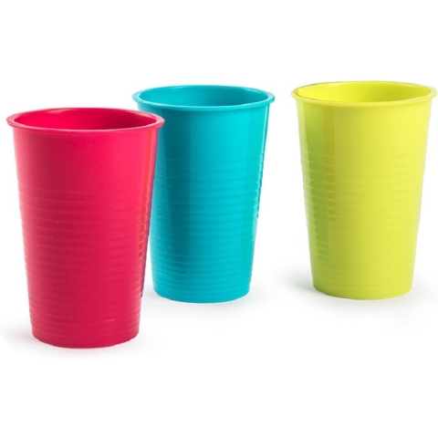 48x Kunststof drinkglazen gekleurd 360 ml -