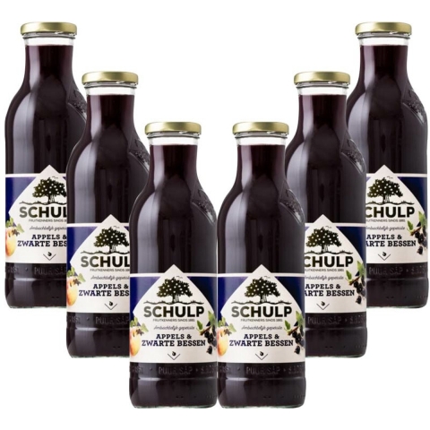 Schulp Appel&Zwarte Bessensap Ambachtelijk 6 x 0,75 liter