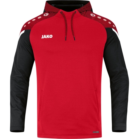 JAKO 6722 Sweater Met Kap Performance - Rood/Zwart - 4XL
